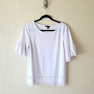 White Blouse with Die-cut Detail